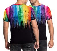 Pride Shirt Mens Love Wins Shirts Gay Pride T Shirt Tie Dye LGBT Rainbow Flag Short SleeveTee Top, Black, XL