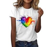 Pride Shirts for Women LGBT Pride T Shirt Gay Pride Month Short Sleeve Top Love is Love Printed Tee Rainbow Flag Pride T-Shirt 2025 Summer Tops