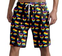 Pride Shorts for Men Pride Month Rainbow Shorts Summer Casual Loose GayLgbtqi+Boxer Brief Activewear Bottoms Novely BoxerOutfitsParade Outfits Holiday