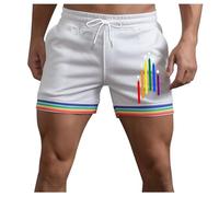 Pride Shorts for Men Pride Month Rainbow Shorts Summer Casual Loose GayLgbtqi+Boxer Brief Activewear Bottoms Novely BoxerOutfitsParade Outfits Holiday