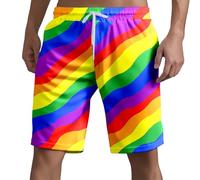 Pride Shorts for Men Pride Month Rainbow Shorts Summer Casual Loose GayLgbtqi+Boxer Brief Activewear Bottoms Novely BoxerOutfitsParade Outfits Holiday