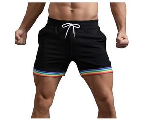 Pride Shorts for Men Pride Month Rainbow Shorts Summer Casual Loose GayLgbtqi+Boxer Brief Activewear Bottoms Novely BoxerOutfitsParade Outfits Holiday