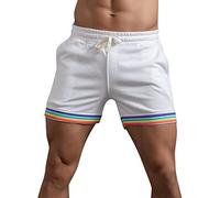 Pride Shorts for Men Rainbow Shorts Summer Cotton224 Gaywith Drawstring Elasticated Waist SportsCasual Loose Mens Hot Pants Beach Trousers Swim Trunks LGBTQI+ Holiday