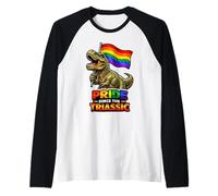 Pride Since The Triassic Rainbow Dino Pride Raglan Baseball Tee