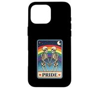 Pride Skeletons Holding Hands Under Rainbow LGBTQ Tarot Case for iPhone 16 Pro Max