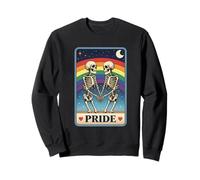 Pride Skeletons Holding Hands Under Rainbow LGBTQ Tarot Sweatshirt