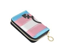 Pride Symbol Flag Blue Wallet Women Small Credit Card Holder RFID Blocking Leather Zipper Change Purse with Key Ring