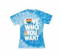 Pride T Shirt 3 - Tie Dye Rainbow Shirt, Pride Outfits Women, Colourful Clothing, Tie Dye Top - Sky Blue M
