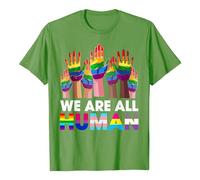 Pride T Shirt for Women Rainbow LGBT Heart Print T Shirt Short Sleeve Lesbian Gay Pride Month Tops Round Neck Blouse Tee for Lover Green XL