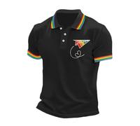 Pride T Shirt Rainbow Tshirt Rainbow Striped Top Pride Month Men's Striped Polo Shirts Short Sleeve Basic Casual T-Shirt Colored Heart LGBTQ+ Gay Vintage Tshirt