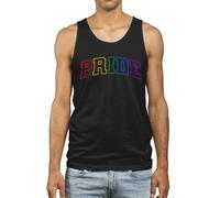 Pride Vest for Men Featuring Rainbow Text LGBTQ Gay Design for Him Boyfriend Partner Festival Gift, XL, Black
