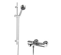 Pride Wall Mount Thermostatic Bath Shower Mixer Tap with Linear Slide Rail Kit - Chrome - Balterley