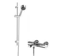 Pride Wall Mount Thermostatic Bath Shower Mixer Tap with Linear Slide Rail Kit - Chrome - Balterley