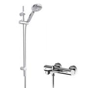 Pride Wall Mount Thermostatic Bath Shower Mixer Tap With Multi Function Slide Rail Kit - Chrome - Balterley