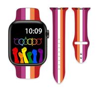Pride Watch Band Compatible with Apple Watch Band 38mm 40mm 41mm 42mm 44mm 45mm 49mm for Women Men, Silicone Replacement Strap for iWatch Series SE 8 7 6 5 4 3 2 1