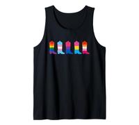 Pride Western Cowboy Icons Rainbow Trans Bi Pan Lesbian Tank Top