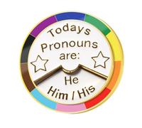 Pride Wheel Pin Rotatable Gender Identity Enamel Brooch for Backpack Hat