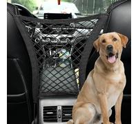 PRIDEEP Dog Car Net Barrier Pet Barrier with Auto Safety Mesh Organizer, Universal Stretchable Backseat Storage Bag Dog Car Divider Net for Cars, SUVs-Drive Safely with Children and Pets