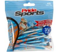 PrideSports Paint Splatter Wooden Golf Tees - 3 1/4" 45 Count Bag - Blue & Orange