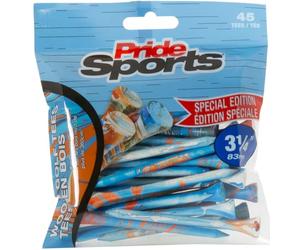 PrideSports Paint Splatter Wooden Golf Tees - 3 1/4" 45 Count Bag - Blue & Orange