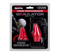 PrideSports Simulator Golf Tees | 7 Tees - Red | 1/2" - 2" Tee Heights | Designed for True Ball-First Contact and Made from Durable TPU for Improved Longevity