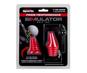 PrideSports Simulator Golf Tees | 7 Tees - Red | 1/2" - 2" Tee Heights | Designed for True Ball-First Contact and Made from Durable TPU for Improved Longevity
