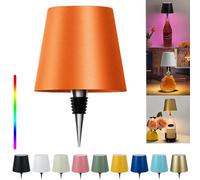 Pridola Wireless Bottle Lamp, 14cm Wine Bottle LED Light, RGB/3 Color Stepless Dimming Wine Bottle Decorative Lights, Touch Control LED Wireless Wine Bottle Lampshade, Tabletop Portable Bottle Lights