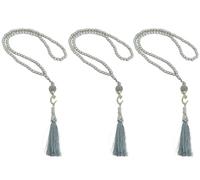 Prien 3 Pcs Prayer Beads, Islamic Gifts, 99 Beads Tasbeeh for Muslim, Islam Dhikr Counter, Bulk Tasbih Gift Set, Rosary for Women Men, Mawlid Favor for Prayer Rug, Ramadan, Hajj, Eid (Grey)