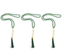 Prien 3 Pcs Prayer Beads, Islamic Gifts, 99 Beads Tasbeeh for Muslim, Islam Dhikr Counter, Bulk Tasbih Gift Set, Rosary for Women Men, Mawlid Favor for Prayer Rug, Ramadan, Hajj, Eid (Emerald)