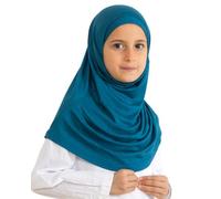 Prien Easy To Wear Hijab For Girls, Muslim Scarf for Kids, Instant Hijabs For Women, Viscose Children Scarves For Ramadan Eid (Turquoise)