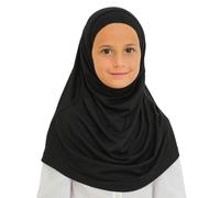 Prien Easy To Wear Hijab For Girls, Muslim Scarf for Kids, Instant Hijabs For Women, Viscose Children Scarves For Ramadan Eid (Black)