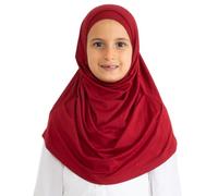 Prien Easy To Wear Hijab For Girls, Muslim Scarf for Kids, Instant Hijabs For Women, Viscose Children Scarves For Ramadan Eid (Burgundy)