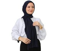 Prien Hijab for Women Viscose Scarf Lightweight Muslim Hijabs Long Shawl Islamic Scarves Turkey Silk Headscarf for Womens (Navy Blue)