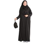 Prien Muslim Dress for Women with Hijab, Abaya, Instant Prayer Clothes Set, Islamic Wear, Dubai Kaftan Jilbab Burqa Brown