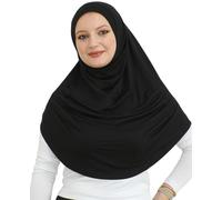 Prien Ready To Wear Hijab For Women, Instant Turban, Soft Muslim Scarf For Prayer, Long Hijabs, Islamic Clothes, Jersey Abaya (Black)