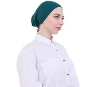 Prien Soft Undercap Hijab for Women, Cotton Islamic Bonnet, Muslim Head Scarf Inner Cap for Prayer Wear, Turban Hat Ramadan (UK, Alpha, One Size, Standard, Emerald)