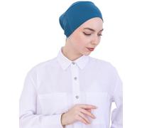 Prien Soft Undercap Hijab for Women, Cotton Islamic Bonnet, Muslim Head Scarf Inner Cap for Prayer Wear, Turban Hat Ramadan (UK, Alpha, One Size, Standard, Turquoise)