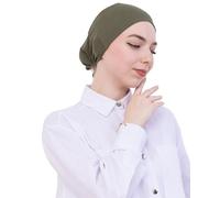 Prien Soft Undercap Hijab for Women, Cotton Islamic Bonnet, Muslim Head Scarf Inner Cap for Prayer Wear, Turban Hat Ramadan (UK, Alpha, One Size, Standard, Khaki)