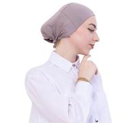 Prien Soft Undercap Hijab for Women, Cotton Islamic Bonnet, Muslim Head Scarf Inner Cap for Prayer Wear, Turban Hat Ramadan (UK, Alpha, One Size, Standard, Light Mink)