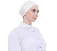 Prien Soft Undercap Hijab for Women, Cotton Islamic Bonnet, Muslim Head Scarf Inner Cap for Prayer Wear, Turban Hat Ramadan (UK, Alpha, One Size, Standard, Cream)