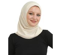Prien Sport Instant Hijab For Women, Muslim Cotton Turban, Soft Head Scarf, Ready To Wear Hijabs Prayer Clothes, Islamic Wear (Beige)
