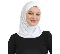Prien Sport Instant Hijab For Women, Muslim Cotton Turban, Soft Head Scarf, Ready To Wear Hijabs Prayer Clothes, Islamic Wear (White)