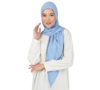Prien Zippered Instant Hijab For Women, Muslim Prayer Scarf, Long Turban Girls, Abaya, Jersey Islamic Dress Undercap Khimar (Light Blue)