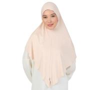 Prien Zippered Instant Hijab For Women, Muslim Prayer Scarf, Long Turban Girls, Abaya, Jersey Islamic Dress Undercap Khimar (Light Mink)