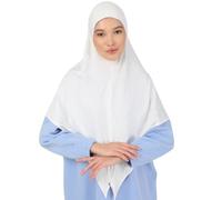 Prien Zippered Instant Hijab For Women, Muslim Prayer Scarf, Long Turban Girls, Abaya, Jersey Islamic Dress Undercap Khimar (Cream)