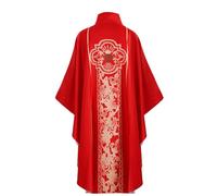 Priest Clergy Cape, Men's Liturgical Robe, Adult Priest Measuring Gown Cape with Embroidered Renaissance MessCapelet Gothic Capelet Vintage Robe Medieval Outfit for Halloween Party Fancy Dress
