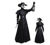 Priest Dress, Priest Costume Adult Men - Horror Adult Halloween Cosplay Doctor Costume Set - Medieval Priest Dress Black for Role Play Carnivals