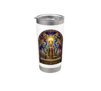Priest Elevating Host Gothic Cathedral Mosaic Art Faith Stainless Steel Insulated Tumbler