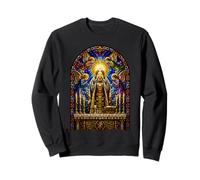 Priest Elevating Host Gothic Cathedral Mosaic Art Faith Sweatshirt