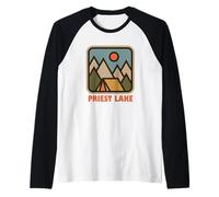 Priest Lake Idaho ID Vacation Souvenir Raglan Baseball Tee
